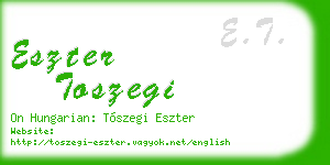 eszter toszegi business card