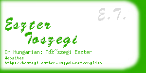 eszter toszegi business card